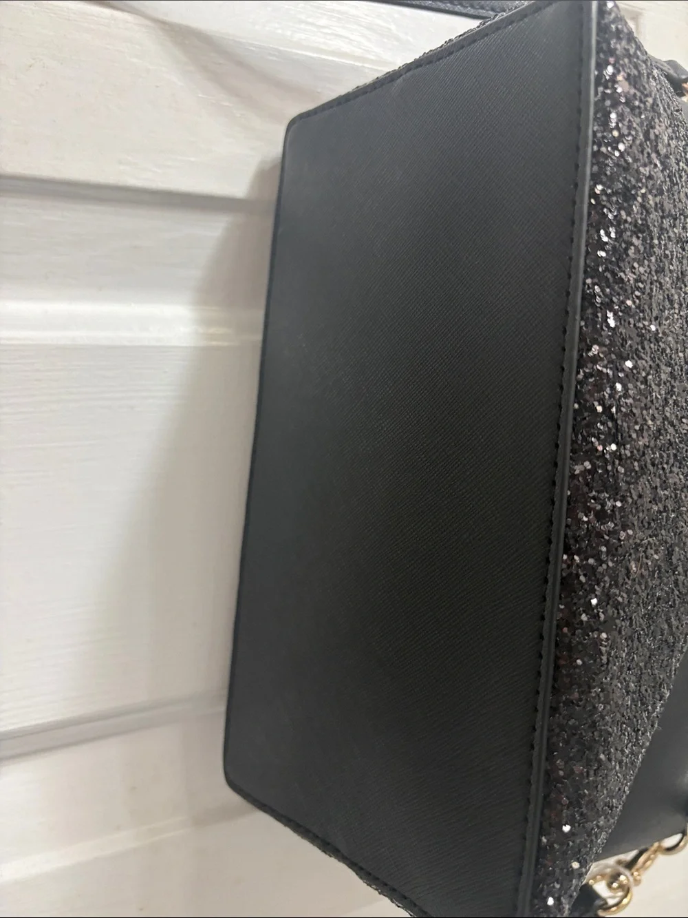 kate spade Black Satchel with Glitter Panel